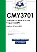 CMY3701 Assignment 1 (QUALITY ANSWERS) Semester 1 2024 - DUE 25 March 2024