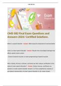 CMD 582 Final Exam Questions and Answers 2024/ Certified Solutions.  
