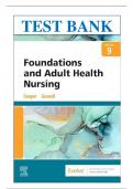 Test Bank for Foundations and Adult Health Nursing 9th Edition by Kim Cooper ISBN:9780323812054 | Complete Guide A+