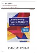 Test Bank For Understanding Nursing Research 7th Edition by Susan K. Grove, Jennifer R. Gray||ISBN NO:10,0323532055||ISBN NO:13,978-0323532051||All Chapters||Complete Guide A+