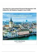 Test Bank For International Financial Management 13th Edition By Jeff Madura, Complete Latest Guide.