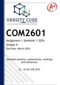 COM2601 Assignment 1 (DETAILED ANSWERS) Semester 1 2024 - DISTINCTION GUARANTEED