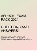 AFL1501 Exam pack 2024(Questions and answers)