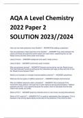 AQA A Level Chemistry  2022 Paper 2 SOLUTION 2023//2024