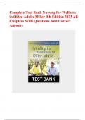 Complete Test Bank Nursing for Wellness in Older Adults Miller 9th Edition 2023 All Chapters With Questions And Correct Answers