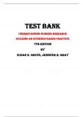 Test Bank For Understanding Nursing Research Building an Evidence-Based Practice 7th Edition By Susan K. Grove, Jennifer R. Gray |All Chapters,  2024|