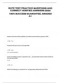 RCFE TEST PRACTICE QUESTIONS AND  CORRECT VERIFIED ANSWERS 2024  100% SUCCESS GUARANTEE, GRADED  A+
