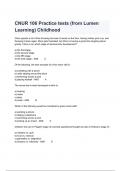 CNUR 106 Practice tests (from Lumen Learning) Childhood  Questions And Answers Verified By Experts