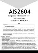 AIS2604 Assignment 1 (ANSWERS) Semester 1 2024 - DISTINCTION GUARANTEED