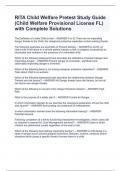 RITA Child Welfare Pretest Study Guide (Child Welfare Provisional License FL) with Complete Solutions