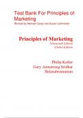 Test Bank For Principles of Marketing 19th Edition (Global Edition) By Philip Kotler, Gary Armstrong, Sridhar Balasubramanian (All Chapters, 100% Original Verified, A+ Grade) 