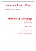 Instructor Manual For Principles of Marketing 19th Edition (Global Edition) By Philip Kotler, Gary Armstrong, Sridhar Balasubramanian (All Chapters, 100% Original Verified, A+ Grade) 