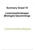 Summary Graad 10 Lewenswetenskappe [Biologie] Opsommings