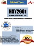 HSY2601 Assignment 2 (COMPLETE ANSWERS) Semester 1 2024