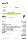 2023 AQA GCSE SPANISH 8698/RF Paper 3 Reading Foundation Tier Question  Paper & Mark scheme (Merged) June 2023 [VERIFIED] GCSE SPANISH