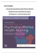 TEST BANK For Varcarolis Essentials of Psychiatric Mental Health Nursing, 5th Edition (Fosbre, 2024), Verified Chapters 1 - 28, Complete Newest Version