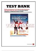 TEST BANK Edelman& Kudzma’s Canadian Health Promotion Throughout the LifeSpan /Chapters 1-25/Shannon Dames(2020)-1st Canadian Edition/Complete Newest Version