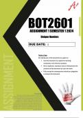 BOT2601 assignment 1 soulutions semester 1  2024 (Full solutions)