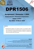DPR1506 Assignment 1 (COMPLETE ANSWERS) Semester 1 2024 - DUE 15 March 2024 