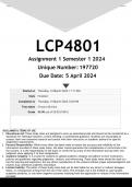 LCP4801 Assignment 1 (ANSWERS) Semester 1 2024 - DISTINCTION GUARANTEED