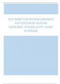Test Bank for Microeconomics 4th Edition By Austan Goolsbee, Steven Levitt, Chad Syverson