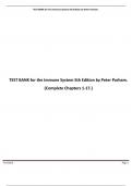 TEST BANK for the Immune System 5th Edition by Peter Parham.  (Complete Chapters 1-17.)