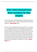 BUNDLED 2024 NFHS Baseball Part I Test (WIAA) Questions and Answers | ALL Rated and Graded A+ | Latest 2024 