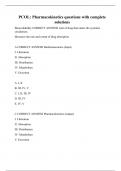 PCOL: Pharmacokinetics questions with complete solutions