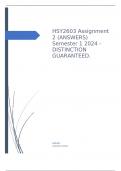 HSY2603 Assignment 2 (ANSWERS) Semester 1 2024 - DISTINCTION GUARANTEED.