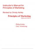 Instructors Manual for Principles of Marketing 18th Edition By Philip Kotler, Gary Armstrong  (All Chapters, 100% Original Verified, A+ Grade)