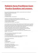 Pediatric Nurse Practitioner Exam Practice Questions and answers.