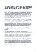 CONTRACTING OFFICER CLASS TEST WITH QUESTIONS AND ANSWERS