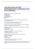 CONTRACTING OFFICER REPRESENTATIVE OVERVIEW EXAM WITH ANSWERS
