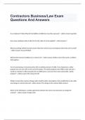 Contractors Business/Law Exam Questions And Answers