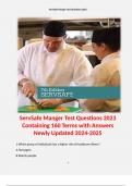 ServSafe Manger Test Questions 2023 Containing 160 Terms with Answers Newly Updated 2024-2025. 