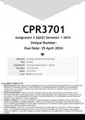 CPR3701 Assignment 2 (ANSWERS) Semester 1 2024 (262267) - DISTINCTION GUARANTEED