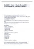 Med 2061 Exam 3 Study Guide 2024 Questions With Solved Solutions!!