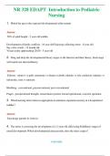 NR 328 EDAPT Introduction to Pediatric Nursing  (Latest 2024 / 2025) Questions & Answers with rationales