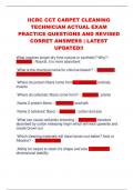 IICRC CCT CARPET CLEANING  TECHNICIAN ACTUAL EXAM  PRACTICE QUESTIONS AND REVISED  CORRET ANSWERS | LATEST  UPDATED!!
