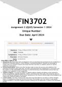 FIN3702 Assignment 2 (ANSWERS) Semester 1 2024 - DISTINCTION GUARANTEED