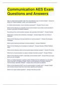 Communication AES Exam Questions and Answers