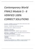 Contemporary World  FINALS Module 5 - 6  VERIFIED 100%  CORRECT SOLUTIONS