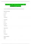 MATH 1280 Top Exam Questions and  CORRECT Answers