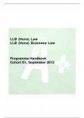 LLB(Hons)Law LLB(Hons)BusinessLaw Programme Handbook CohortD1,September2013