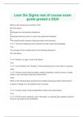  Lean Six Sigma rest of course exam guide graded a 2024