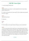 NR 328 Cancer Quiz  (Latest 2024 / 2025) Questions and Answers (Verified Answers)