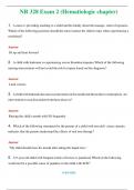 NR 328 Exam 2 (Hematiologic chapter)  (Latest 2024 / 2025) Questions and Answers (Verified Answers)