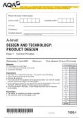 2023 AQA A-level DESIGN AND TECHNOLOGY: PRODUCT DESIGN 7552/1 Paper 1 Technical Principles Question Paper & Mark scheme (Merged) June 2023 [VERIFIED]
