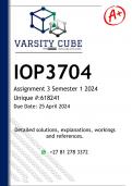IOP3704 Assignment 3 (DETAILED ANSWERS) Semester 1 2024 - DISTINCTION GUARANTEED
