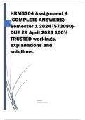 HRM3704 Assignment 4 (COMPLETE ANSWERS) Semester 1 2024 (573080)- DUE 29 April 2024 100% TRUSTED workings, explanations and solutions.